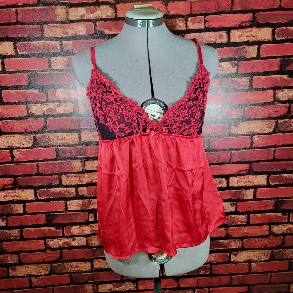 Tahari Red Lace Babydoll Pajama